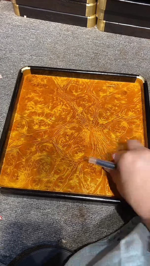 木木雕款蓝*茶盘一个