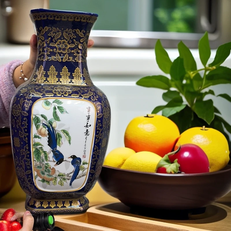 景德镇高温陶瓷摆件花瓶 四方瓶 陈春华作品