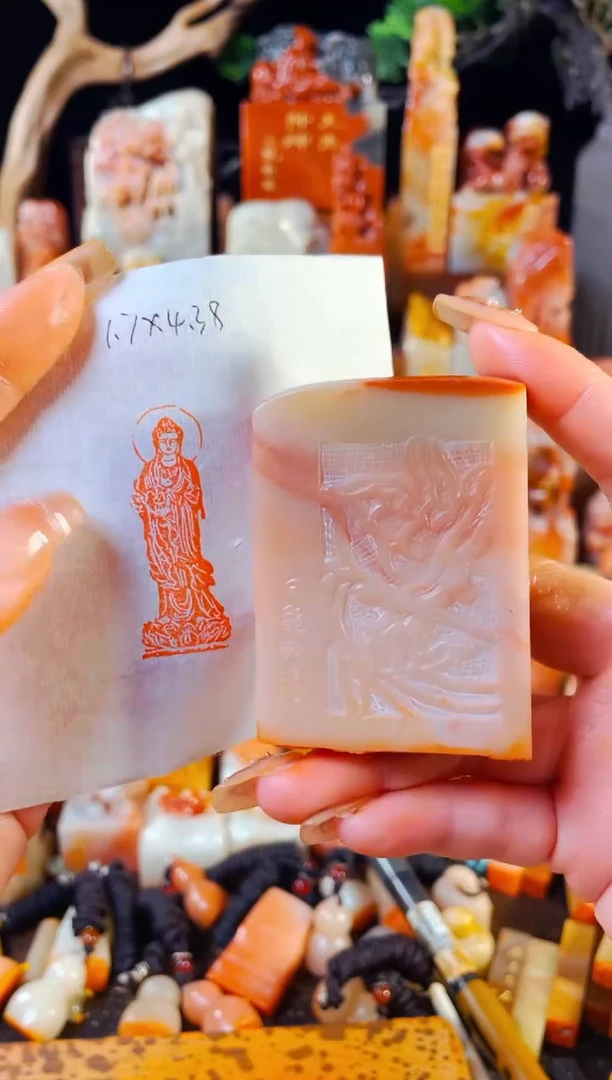 【闪购商品】老挝石印石手工篆刻《佛造像》