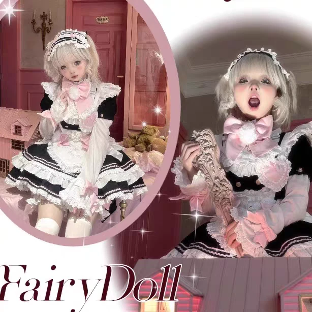 【现货】Fairydoll女仆装可爱lolita 发现宝藏短袖连衣裙洛丽塔裙