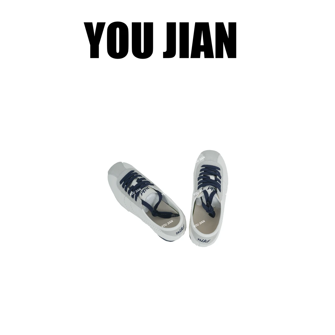 “经典阿甘”2025秋季新款真皮百搭透气系带休闲运动鞋跑鞋