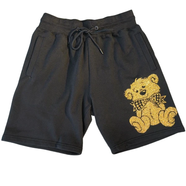 奥莱-潮牌小熊烫钻五分休闲百搭短裤宽松男女同款T21121C6022