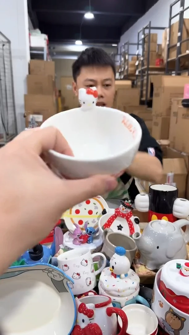 瓷片原盒kt猫公仔碗