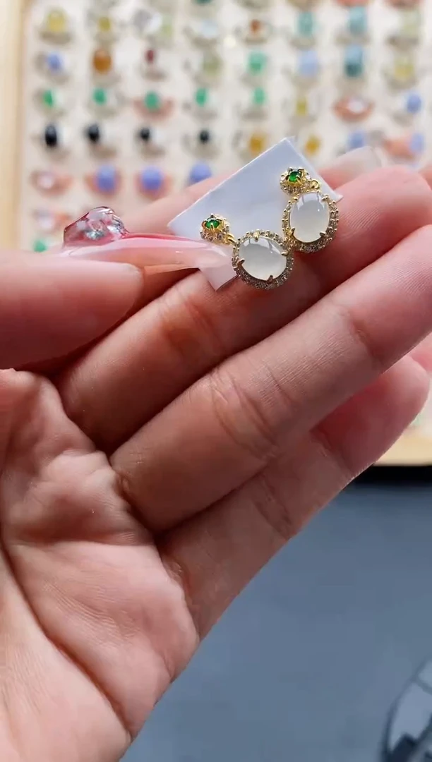 【闪购商品】翡翠颈饰银S925镶嵌缅甸天然A货翡翠333  8-2