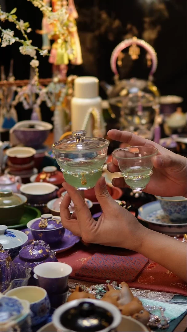 【闪购商品】盖碗绿色葫芦盖碗+链子+杯