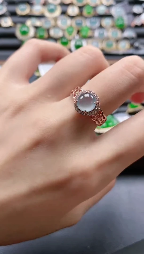 【闪购商品】翡翠戒指银S925镶嵌5151-15