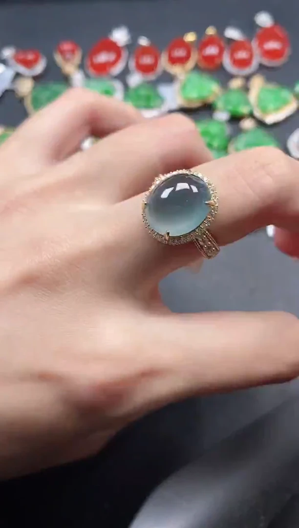 银S925镶嵌戒指翡翠51151