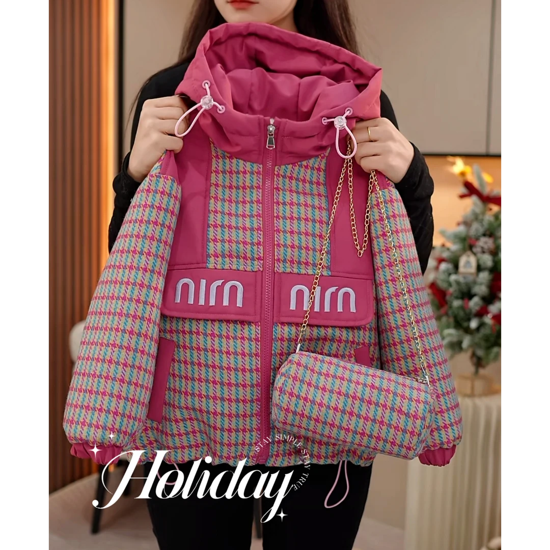 女童新年冬装2024新款洋气加绒加厚中长款外套