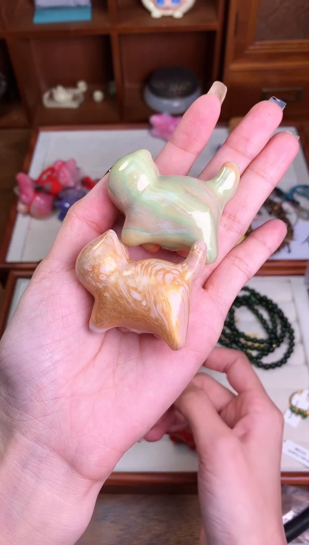 【闪购商品】大漆猫猫两只-红药