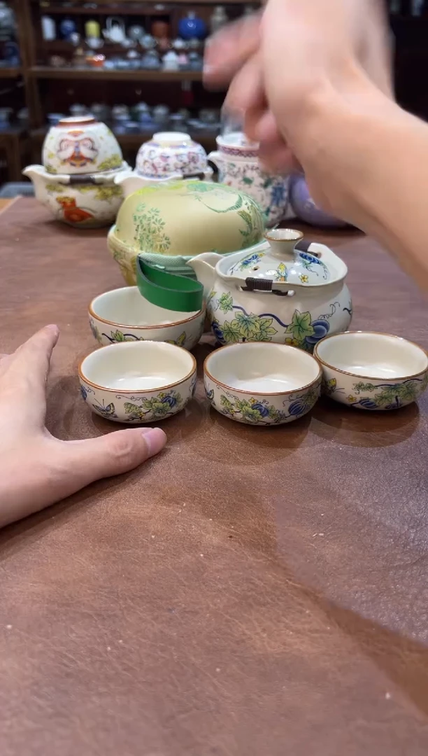 真的很便宜超好看会开片的旅行茶具