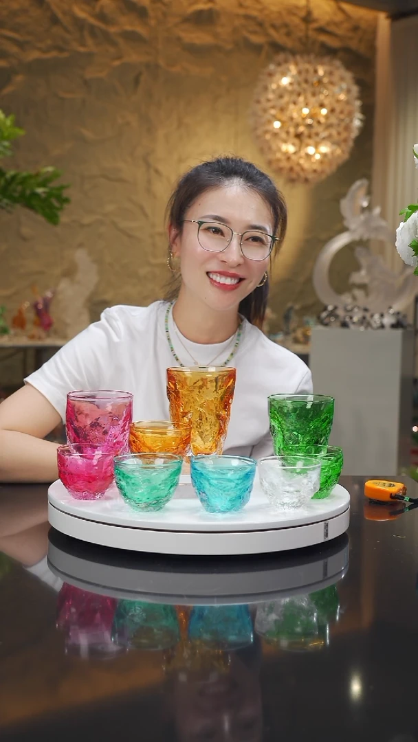 琉璃手工艺品宁****司设计款水杯三只加茶杯六只专属价