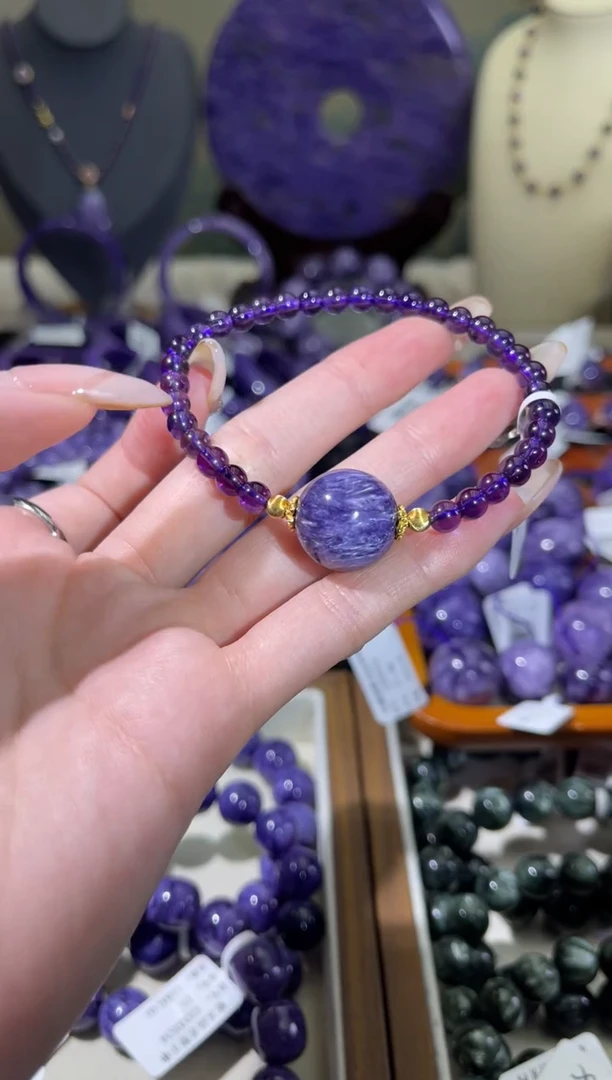 未镶嵌查罗石（紫龙晶）珠串5/16