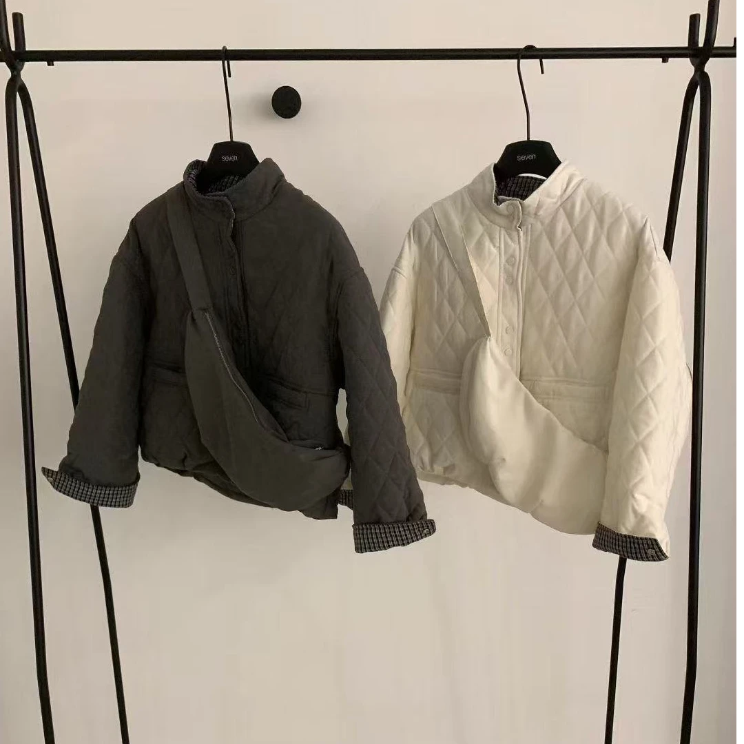 2025冬新款韩版立领配包包休闲外套棉服女