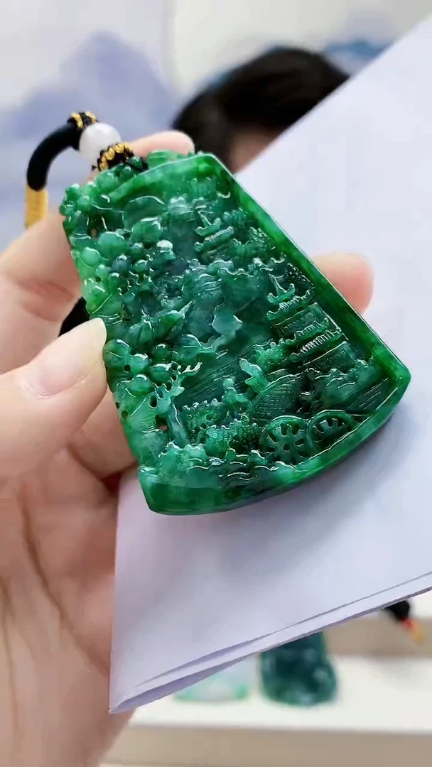 未镶嵌定制翡翠5060lr-毛货挂件23