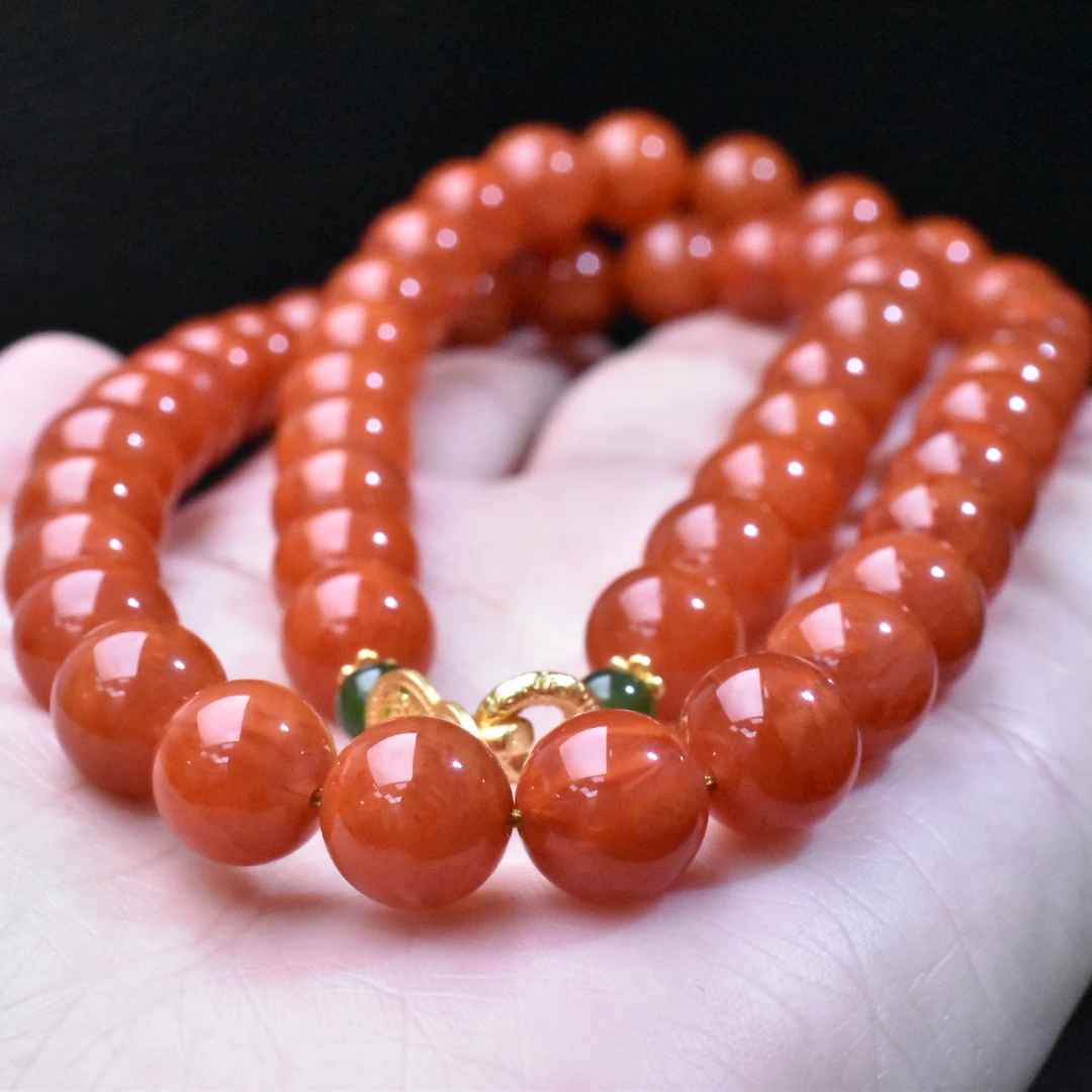 【一九珠宝】S925银南红瓦西火焰项链-卡9mm-多样性发一件 YJ9902