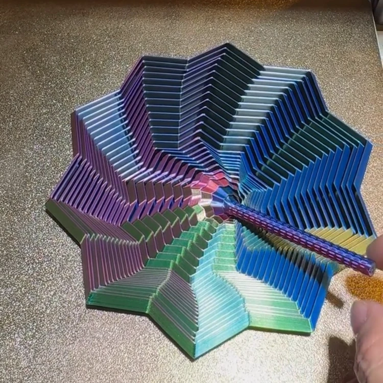 3D打印八边形套环魔幻立体解压玩具螺旋视错觉减压送朋友儿童礼物