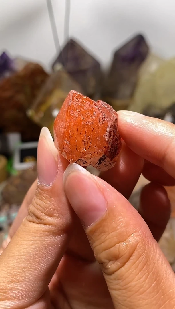 水晶珠宝半成品未镶嵌55号加拿大红皮水晶