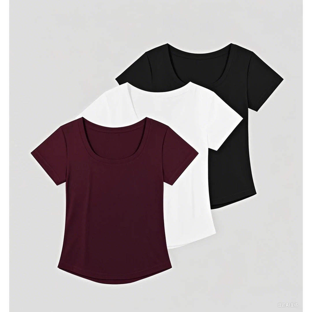 醒醒专属【修身日记】莱赛尔收腰凉感夏季收腰休闲短袖T恤063H