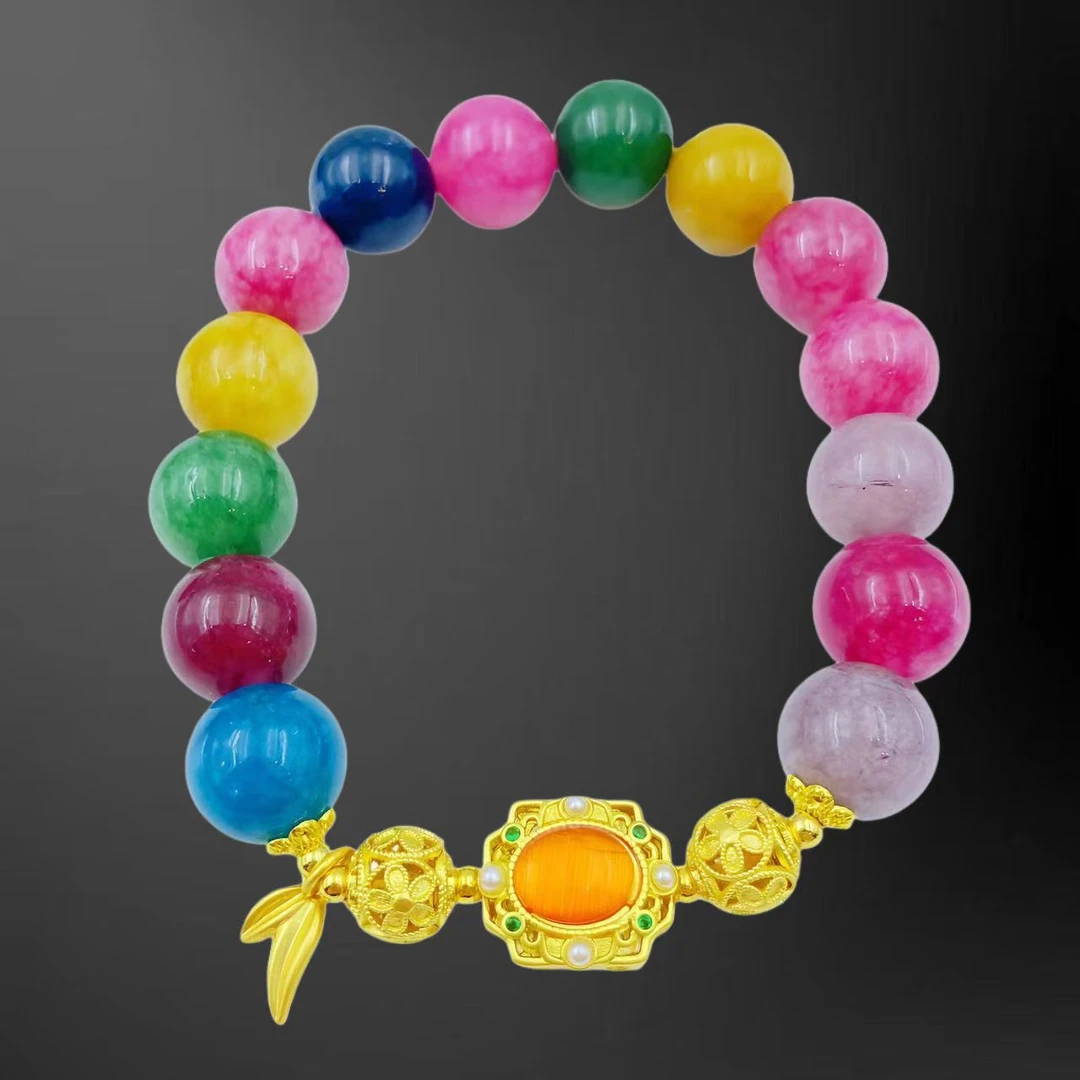 国风彩虹多彩珠珠手链S983J