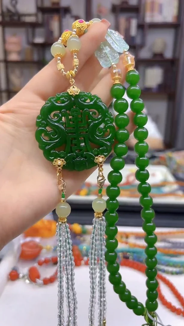 【闪购商品】和田玉（碧玉）毛衣链未镶嵌M654