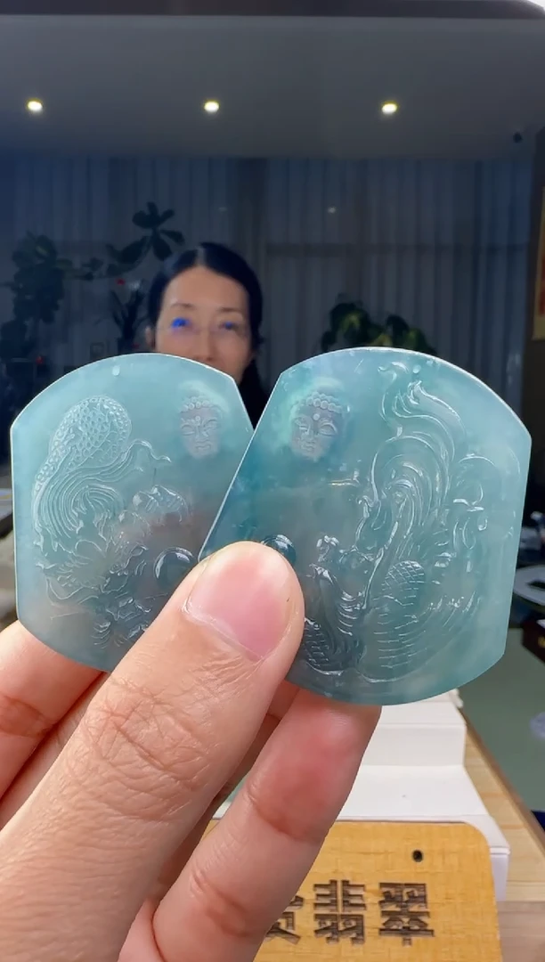 【闪购商品】翡翠颈饰未镶嵌多样性发其一对XM@@WS1WX3042