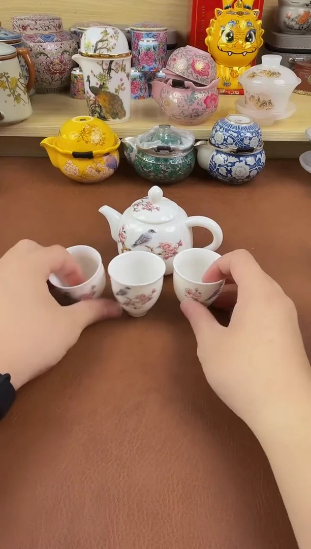 陶瓷茶具摆件旅行套组