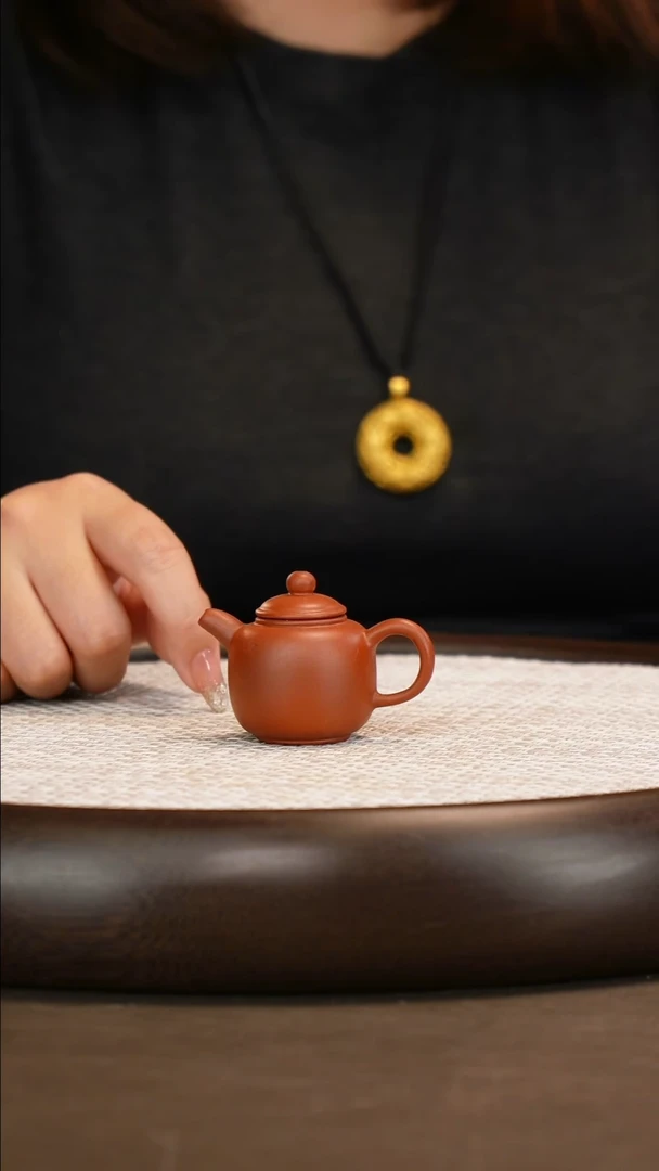 紫砂朱泥匏尊把把壶