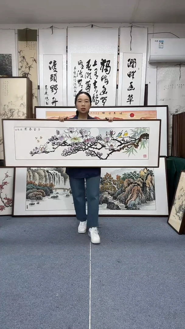 国画42*122实木画框京东包邮手绘