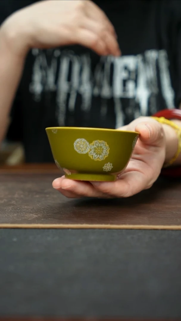 杯景德镇茶叶末皮球花若深杯