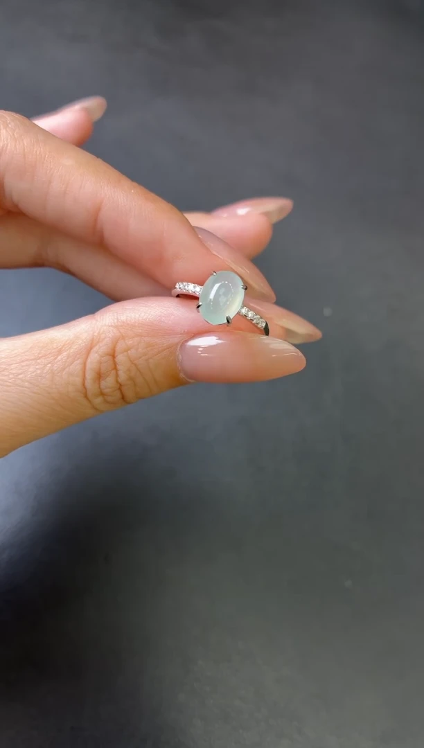 银S925镶嵌戒指翡翠戒指