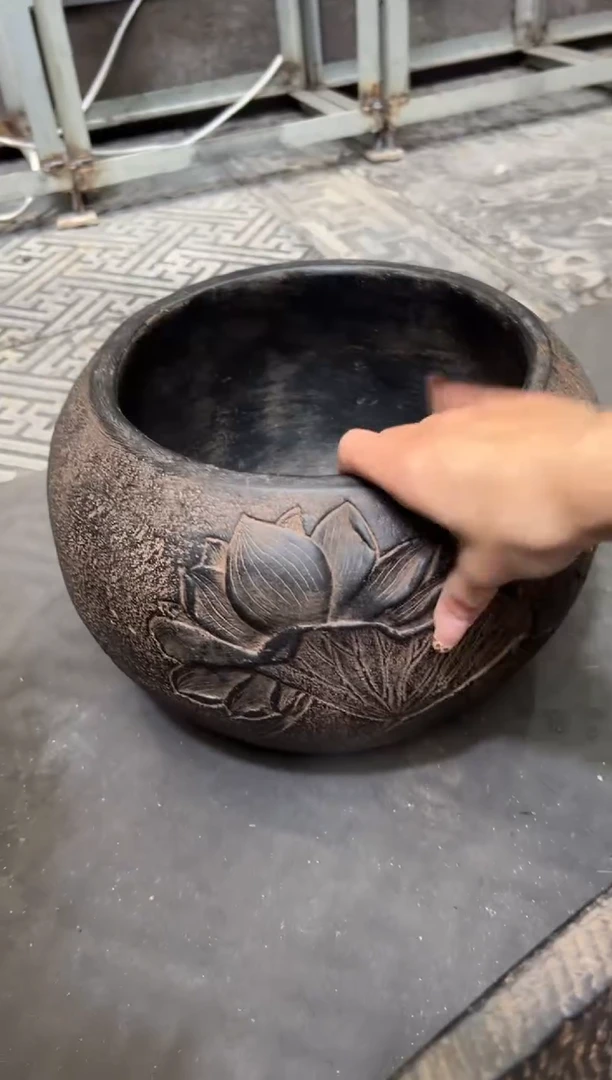 陶土【火山泥】荷缘缸