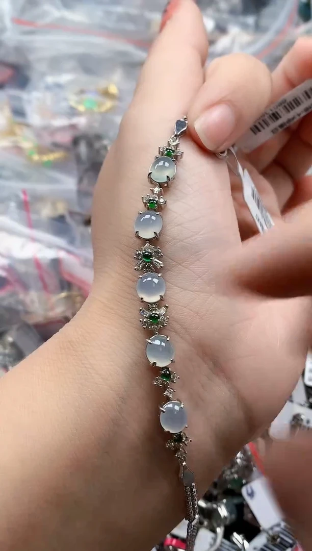 银S925镶嵌戒指翡翠天然A货缅甸翡翠