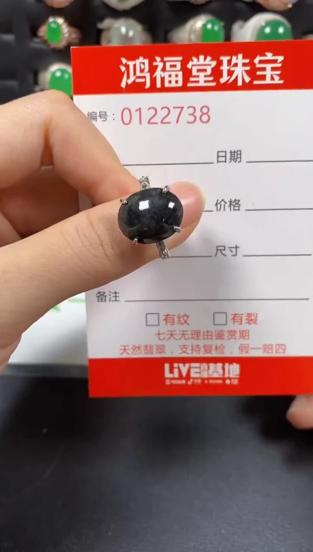银S925镶嵌戒指翡翠2738