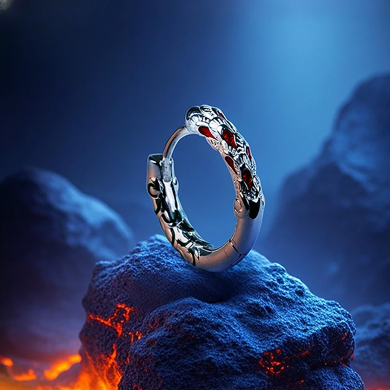 MOKI 925银耳饰 纯银哪吒耳环男女款小众设计感高级轻奢INS手