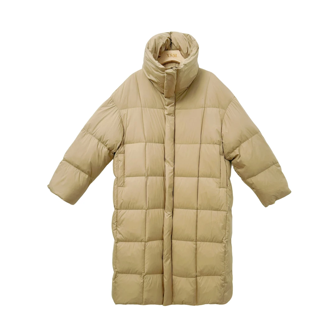 加绒加厚款刺绣长款女保暖立领秋冬鹅绒服BE251/AS