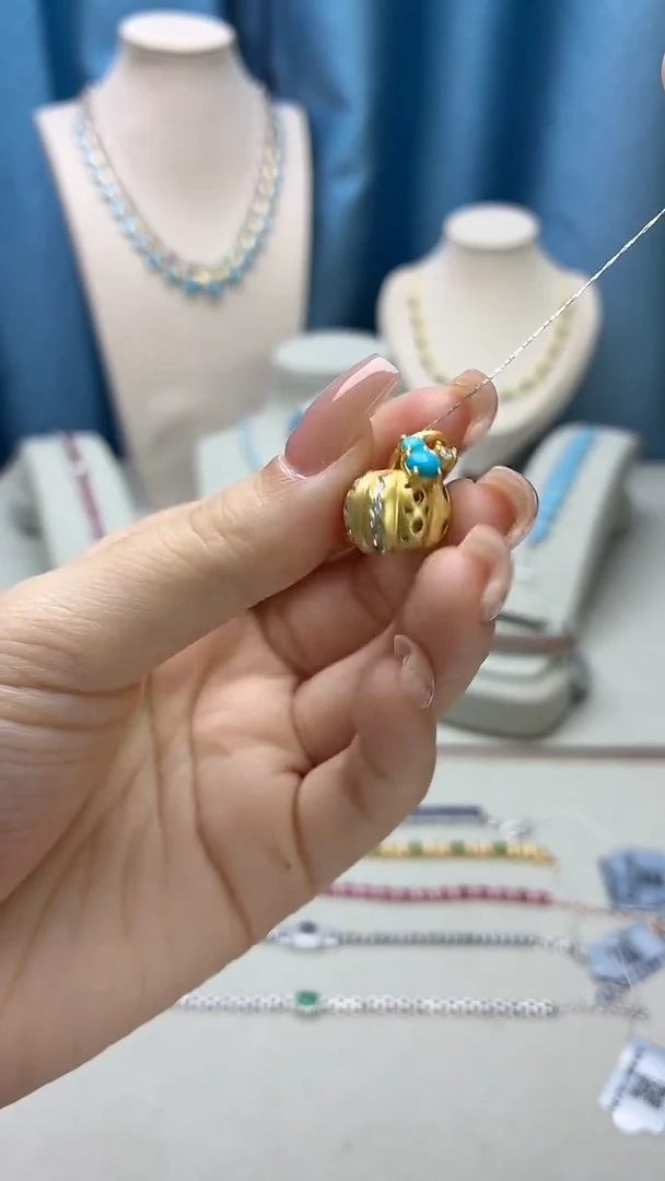 银S925镶嵌绿松石吊坠(不含链)097JH0101产品一个（多样性）