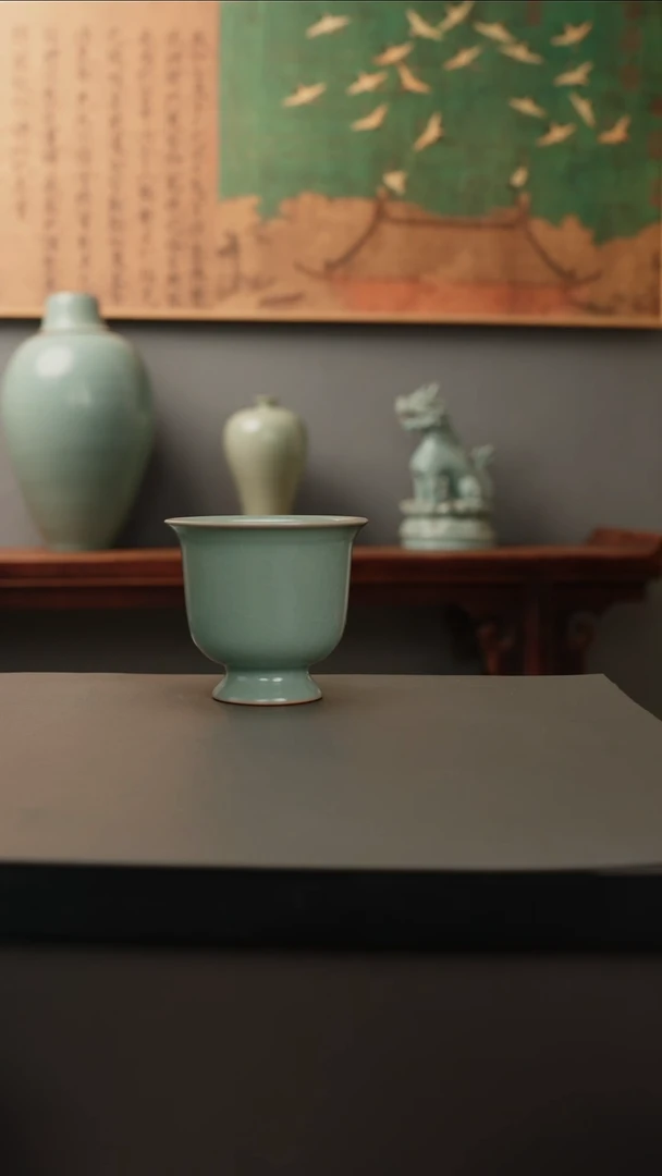 【闪购商品】杯仿古釉原矿  高足杯