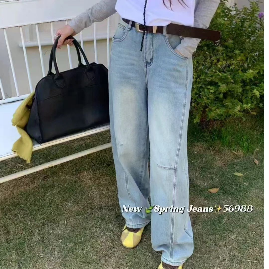 【摩姐姐欧韩】10030欧货超显瘦弯刀直筒宽松镰刀裤