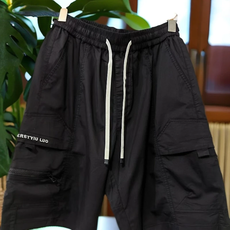 【28350-黑】青少年棉布工装五分裤