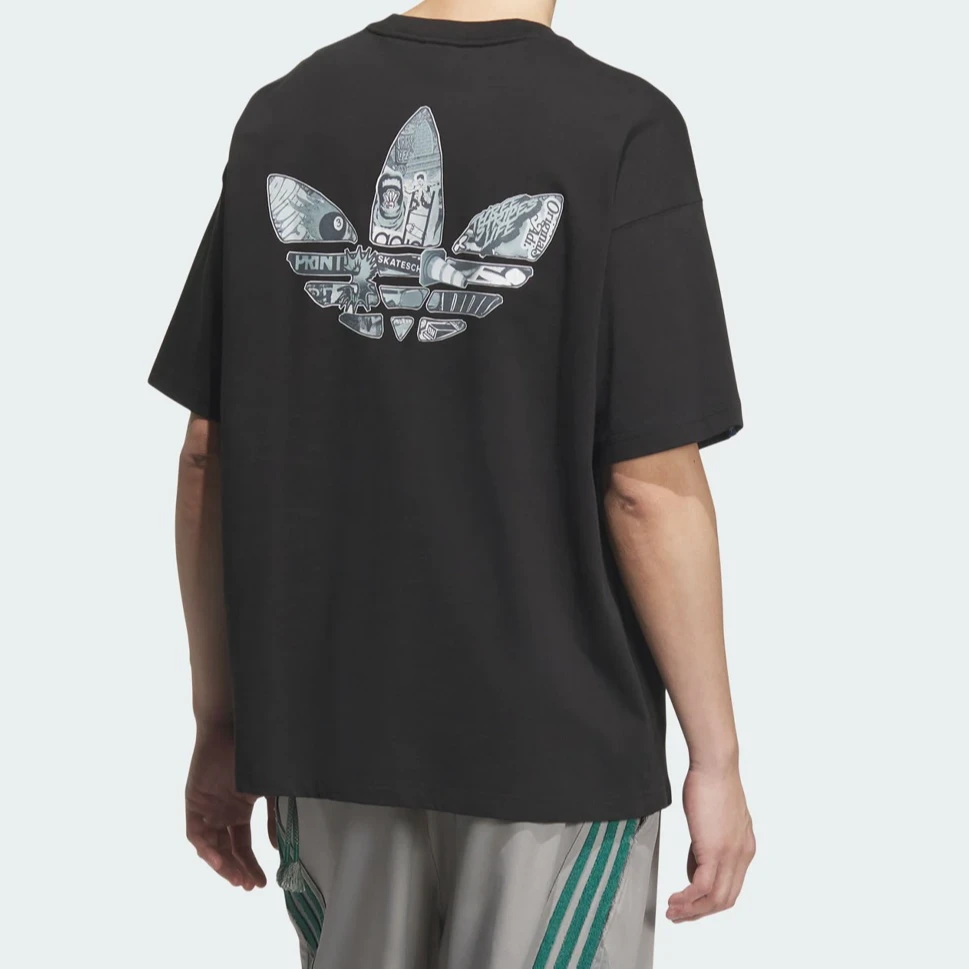 阿迪达斯三叶草 时尚潮流经典纯棉宽松休闲男款圆领T袖JN1669