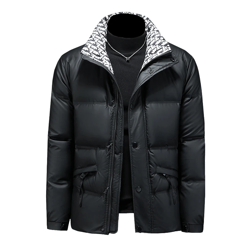 贾鲁萨加高端时尚秋冬白鸭绒羽绒服男潮牌时尚高级感翻领休闲外套