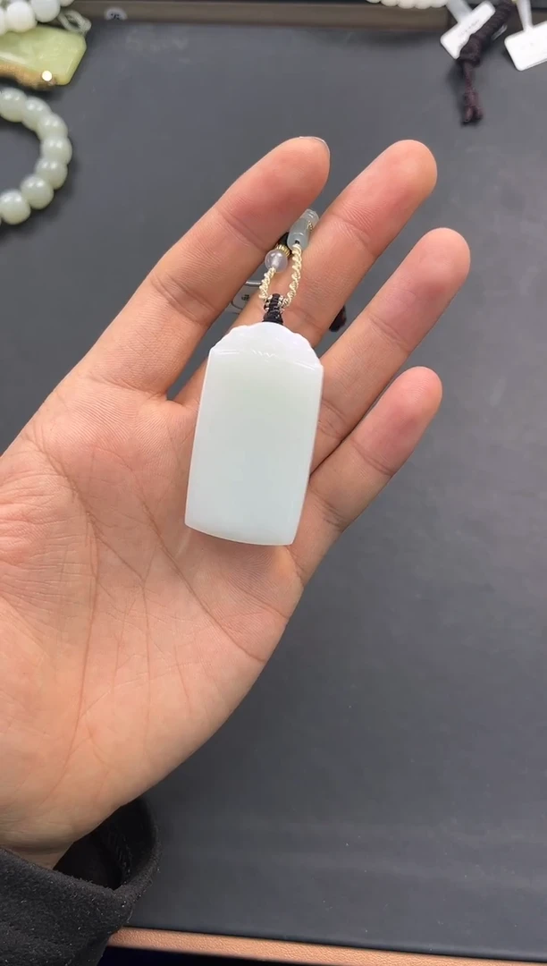 未镶嵌手串和田玉且末天泰白玉无事牌微色差