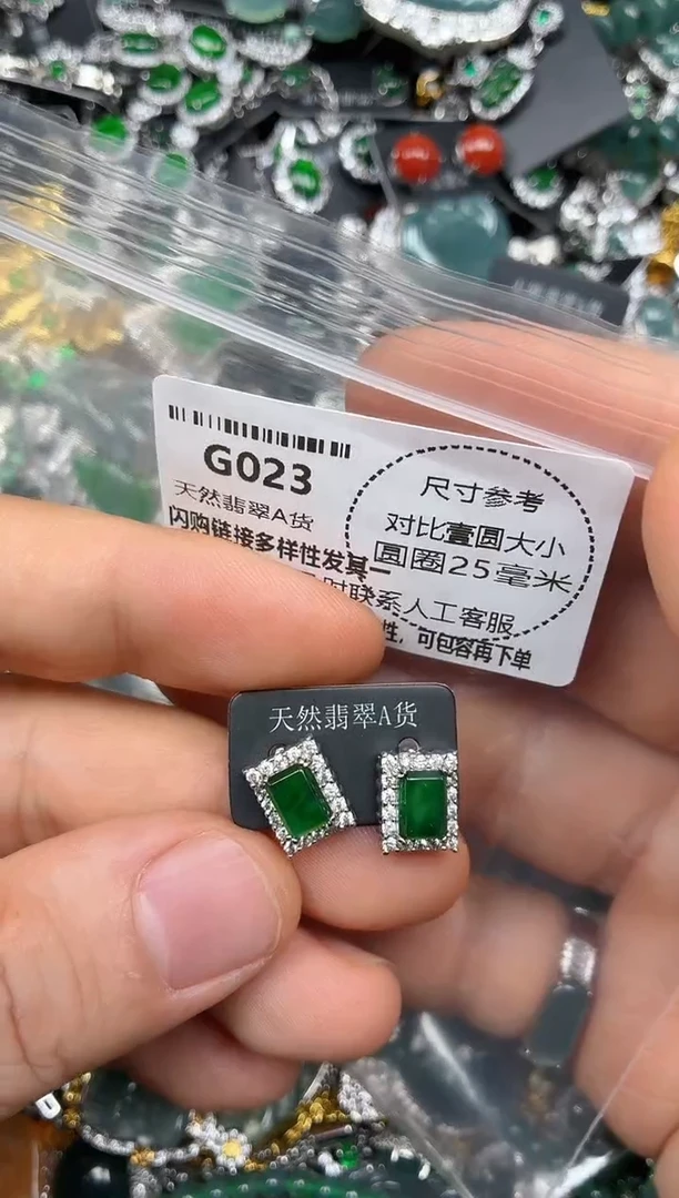 颈饰未镶嵌翡翠G023耳钉