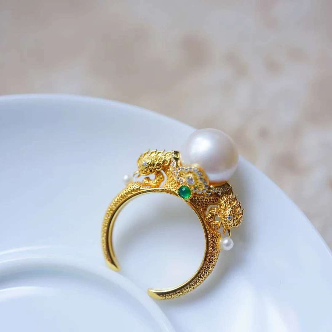 在忆淡水珍珠凤凰戒指