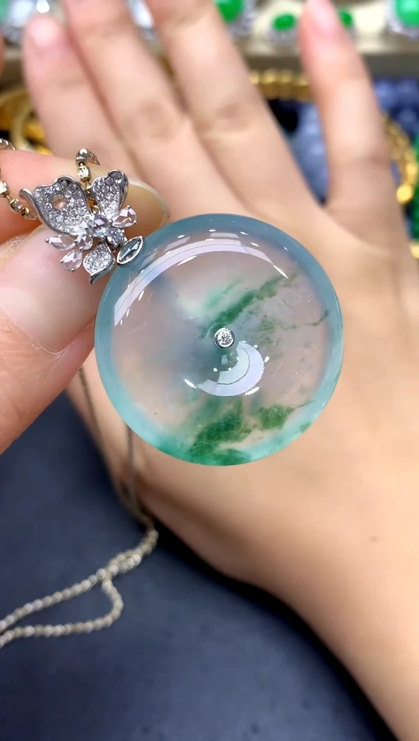 吊坠(不含链)18K金镶嵌翡翠534 -中国好珍宝