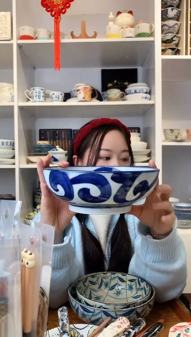 【闪购商品】耐热玻璃青花瓷大钵