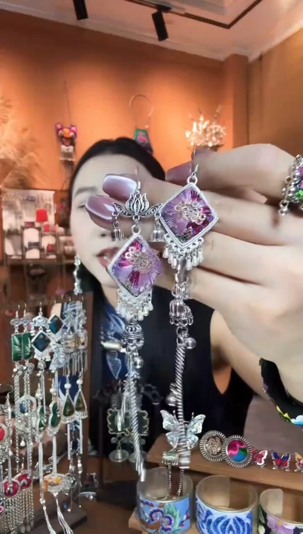 刺绣纯手工民族风耳环