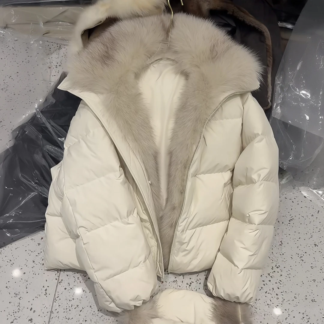 轻绒欧包冬季新款短款加厚棉服女大毛领小个子韩系面包服外套