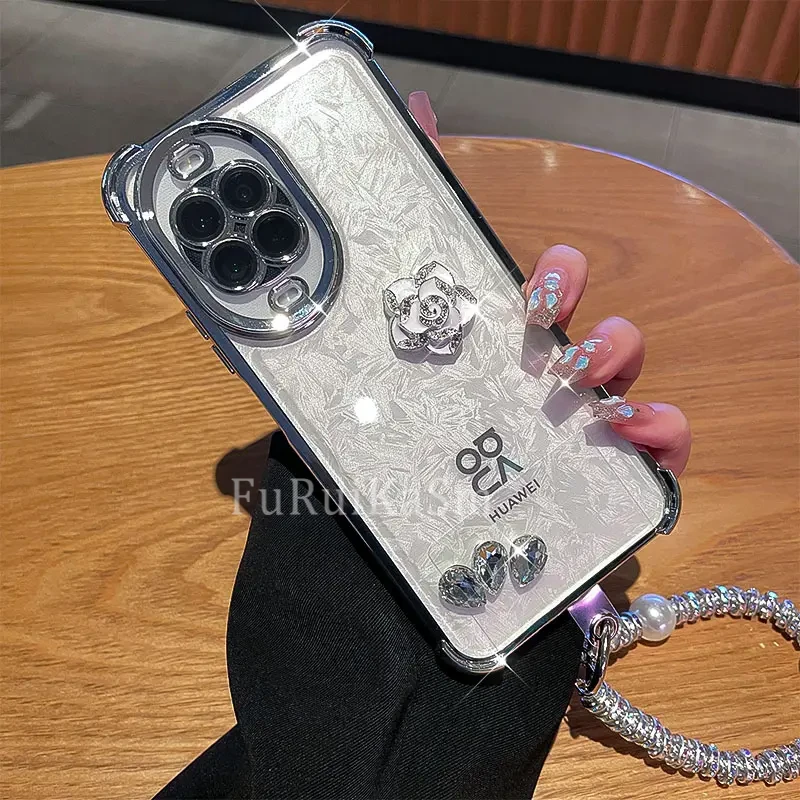 高颜值适用华为nova14手机壳14pro新款女ultra网红气囊防摔挂链软