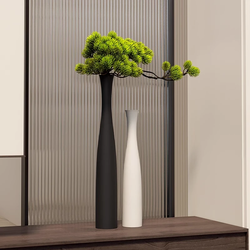 贝汉美禅意玄关装饰摆件迎客松花瓶入户壁龛家居装饰品艺术高级感